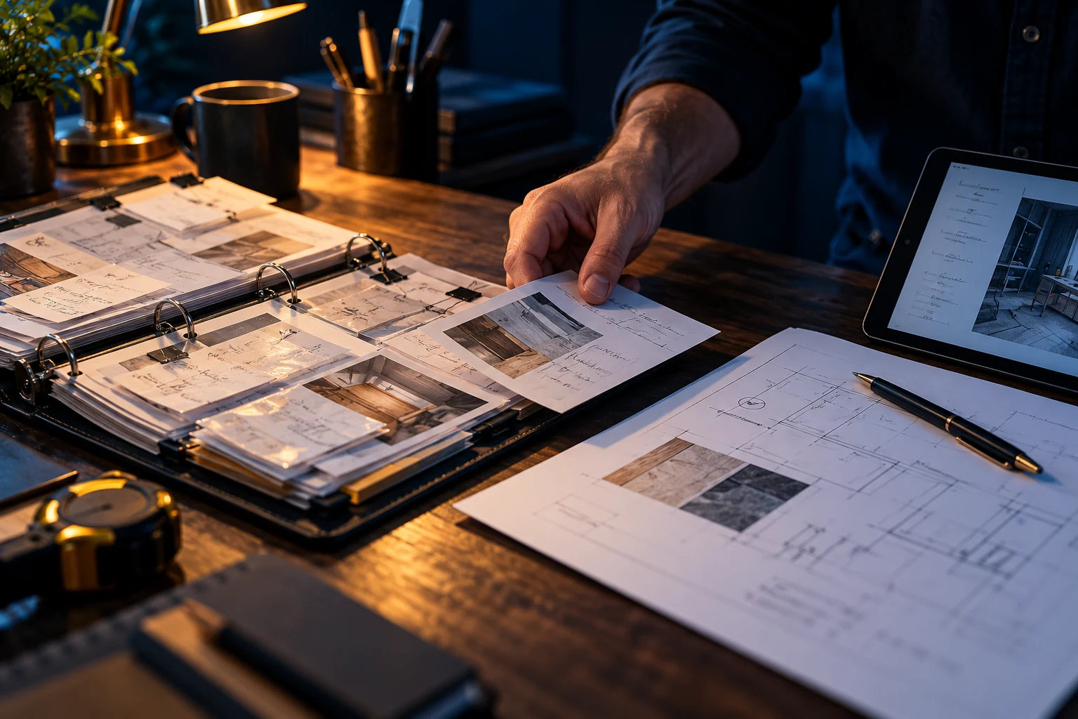 Relevant records from past work informing a new job plan.