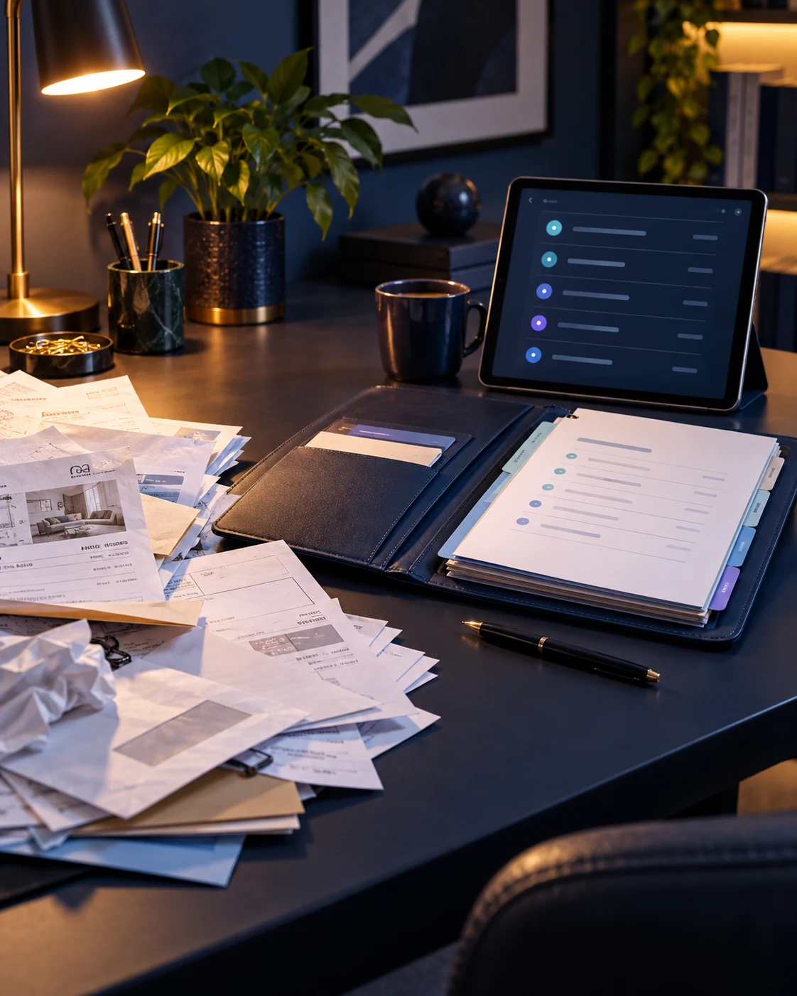 Illustrative invoices, correspondence, and service records organized for human review